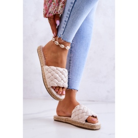 Nahkapunotut tossut Big Star JJ274922 beige 2