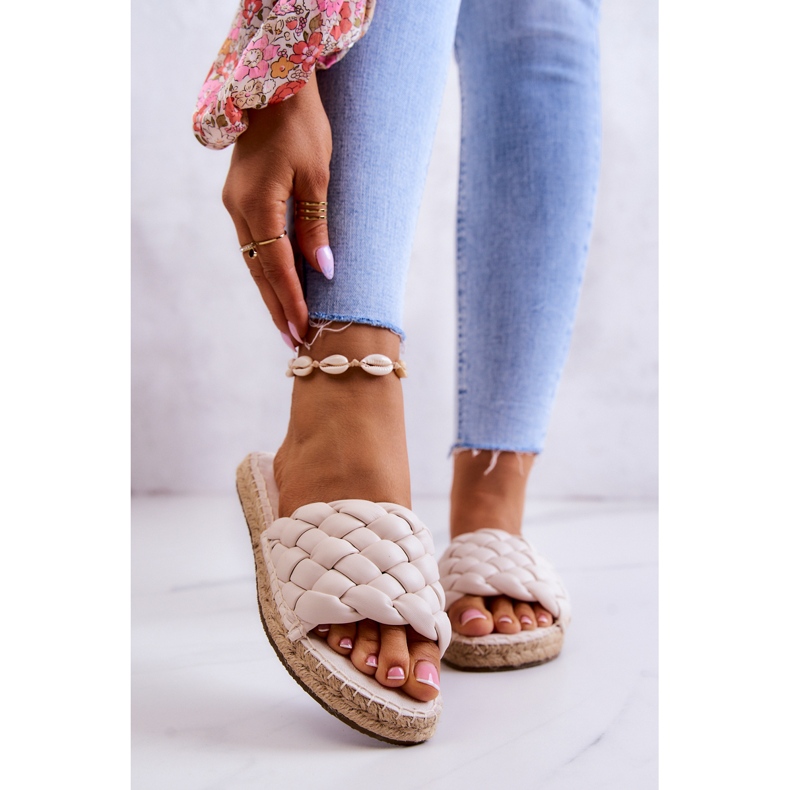 Nahkapunotut tossut Big Star JJ274922 beige 1