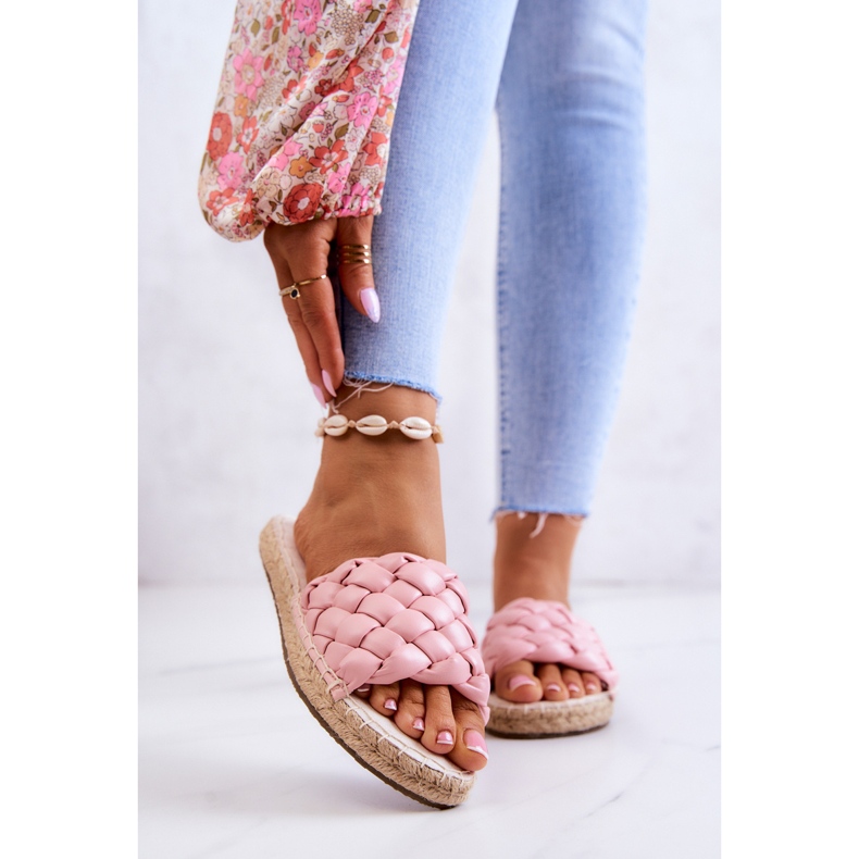 Nahkapunotut tossut Big Star JJ274921 Pinkki vaaleanpunainen 1