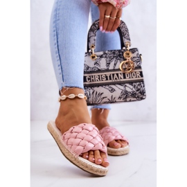 Nahkapunotut tossut Big Star JJ274921 Pinkki vaaleanpunainen 2