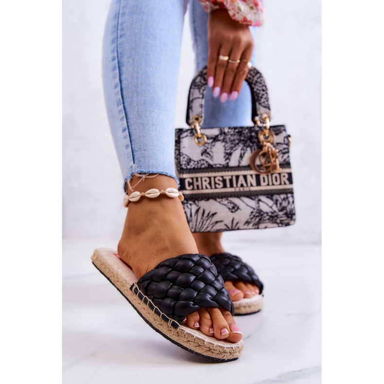 Nahkapunotut tossut Big Star JJ274919 musta 2