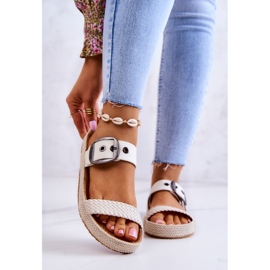 Muodikkaat tossut soljella Big Star JJ274729 Valkoinen 1