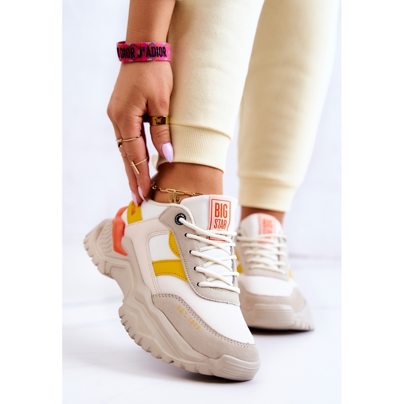 Naisten urheilukengät Big Star JJ274A411 Valkoinen ja beige 2