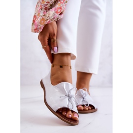 Nahkaiset naisten balerinat Nicole 2660/005 valkoinen-hopea 1