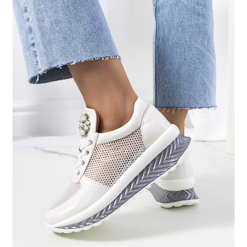 Saggersin valkoiset holografiset tennarit valkoinen 2