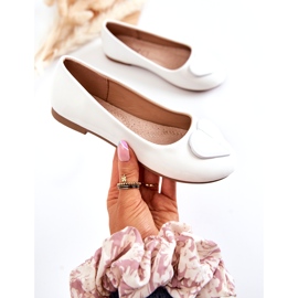 Vinceza Lakatut lasten ballerinat sydämellä White Corty valkoinen 2