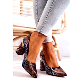 Lewski Shoes Nahkapumput Lewski Snake 3117 ruskea-sininen 2