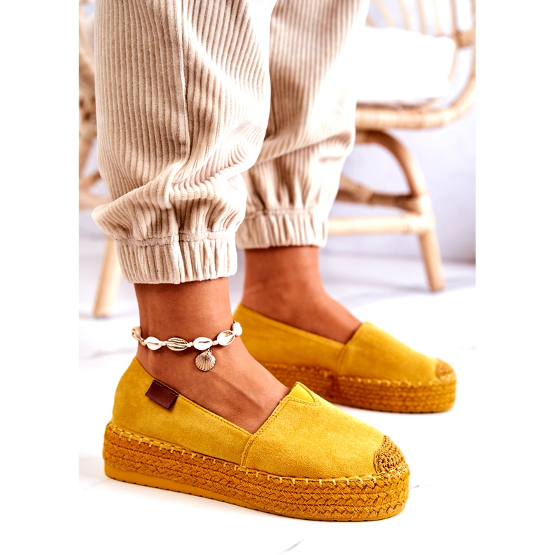 Inna Lesley Yellow Suede Slip On Espadrilles keltainen 3