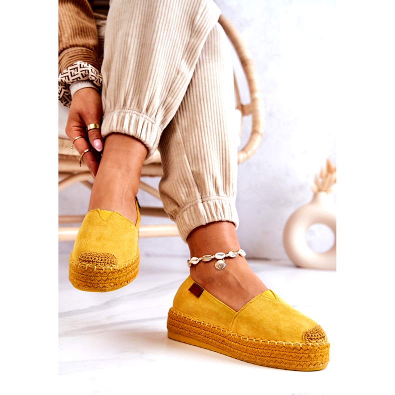 Inna Lesley Yellow Suede Slip On Espadrilles keltainen 4
