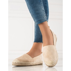 Bestelle Beige mokkanahkaiset espadrillit 2