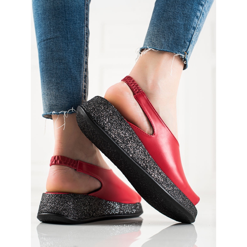 TRENDI Sandaalit Glitter Platformilla punainen 1