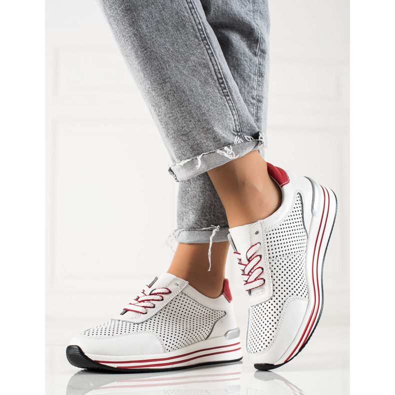 VINCEZA avoimet lenkkarit valkoinen punainen 2