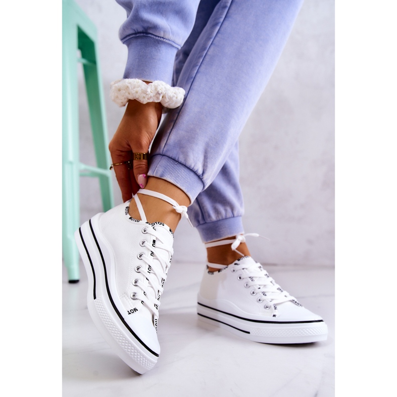 S.Barski Naisten valkoiset Menifee sidottu tennarit valkoinen 2