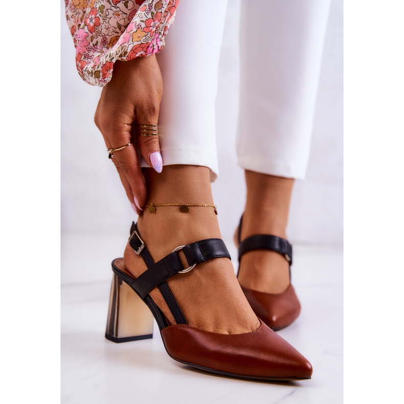 Sergio Leone Muodikkaat nahkapumput Maciejka 05498-29 Ruskea ja Musta 1