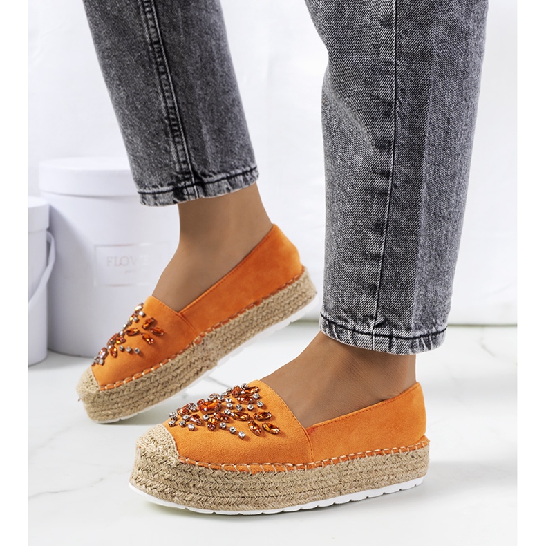 Oranssit espadrillit Leer-kuutiozirkonialla 1