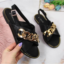 Musta Vinceza W JAN116A sandaalit ketjulla 1