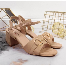 Sandaalit tolppakoristeella S.Barski W OLI158B beige 2