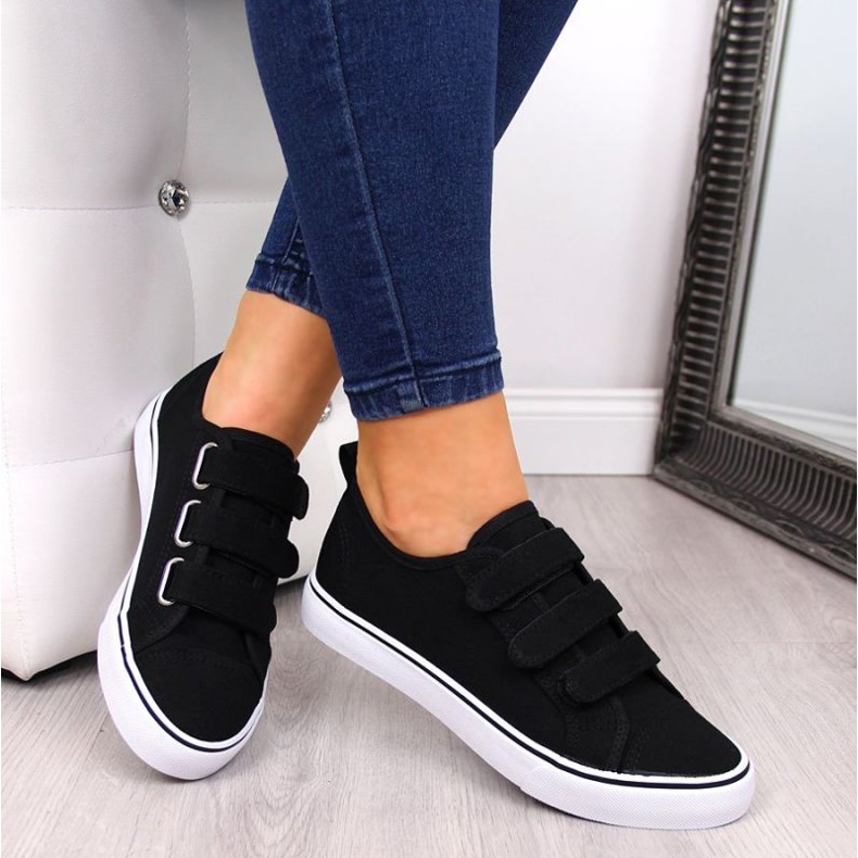 Tekstiililenkkarit tarranauhalla Atletico W ATC336B mustat 2