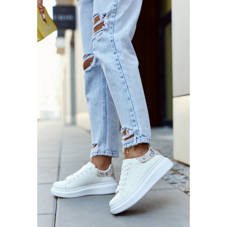 FE1 Klassiset naisten urheilukengät Valkoinen ja beige Meleris 2