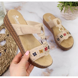 Rieker W RKR517 beige-kiilatossut 1
