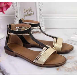 Roomalaiset sandaalit Potocki W WOL73A mustat kultainen 2