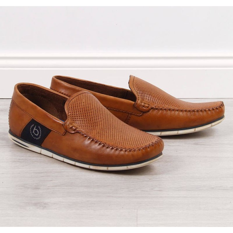 Bugatti JJ153094 nahkaiset mokasiinit, ruskea 1