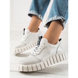 ARTIKER Valkoiset muoti nahkakengät valkoinen 1