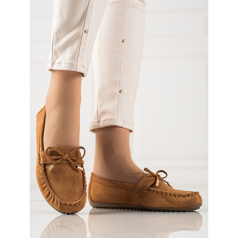 TRENDI Suede Loafers rusetilla ruskea 1