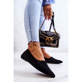 LU BOO Harjakattoiset naisten balerinat, musta Rosario 1