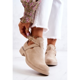 PL5 Naisten nahkasaappaat, joissa on leikkaus vaalea beige Ramos 1