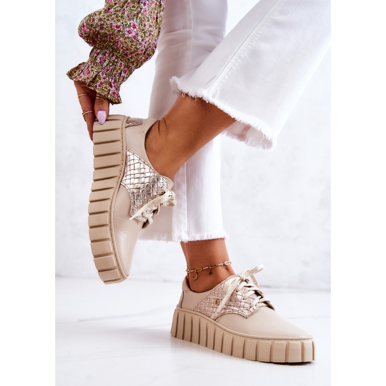 PA1 Nahkakengät beigellä Hypnosis-alustalla 2