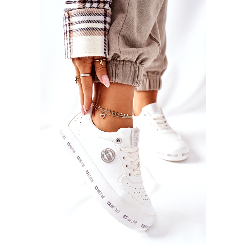 Nahka lenkkarit Big Star II274075 Platform Valkoinen 2