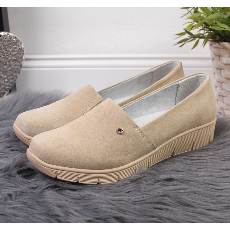 Nahkakengät kiilalla Filippo W PAW343B beige 2