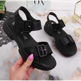 Nahkasandaalit Rieker W RKR513 alustalla mustat 1