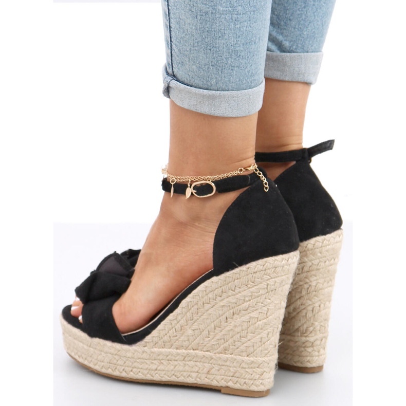Espadrillesandaalit kiilalla Aida Black musta 1