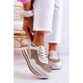 S.Barski Naisten urheilukengät tennarit, valkoiset ja kultaiset Bourne valkoinen kultainen 1