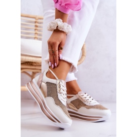 S.Barski Naisten urheilukengät tennarit, valkoiset ja kultaiset Bourne valkoinen kultainen 2