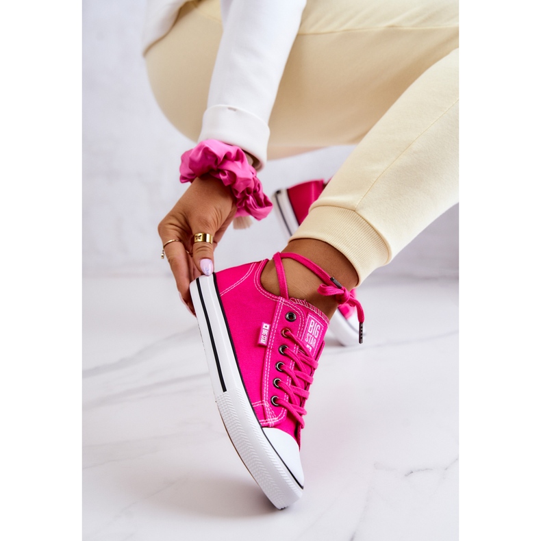 Naisten matalat tennarit Big Star JJ274A005 fuksia vaaleanpunainen 1