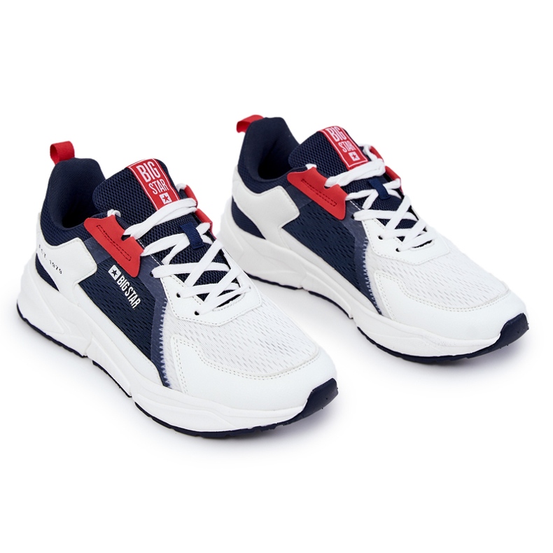 Miesten urheilukengät Sneakers Big Star JJ174399 Valkoinen ja laivastonsininen tummansininen 1