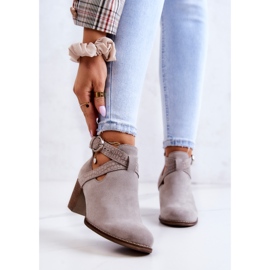 PL5 Nahkasaappaat, joissa leikkaus pylväässä Harmaa Axelle 2