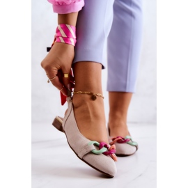 Lewski Shoes Mokkabalerinat ketjulla Lewski-kengät 3125 Vaalea beige 1