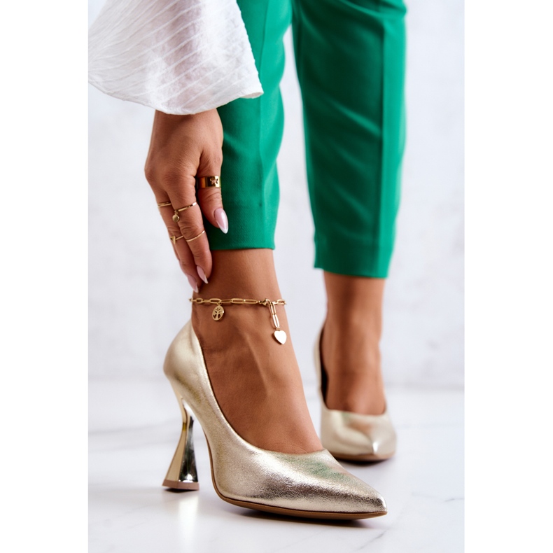 Lewski Shoes Muodikkaat nahkapumput Lewski-kengät 3181 kultainen 1