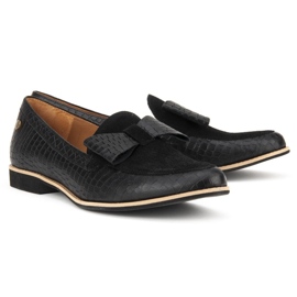 Filippo 04099-61 / 00-1 Mustat krokotiilikengät 2