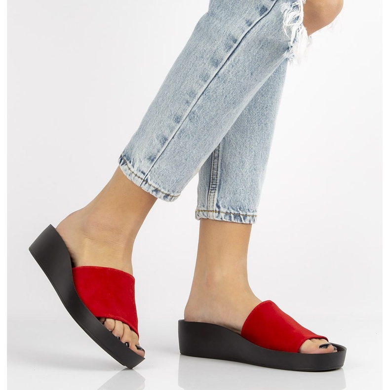 Nahkaiset tossut Filippo DK1220 / 20 Rd punainen 1