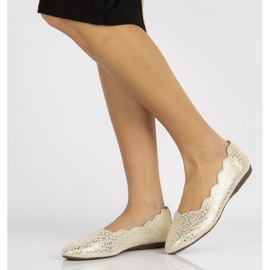 Nahkabalerinat Filippo DP1336 / 20 Go golden kultainen keltainen 1