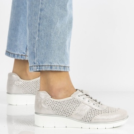 Nahkakengät Filippo DP028 / 20 Si hopea harmaa 2