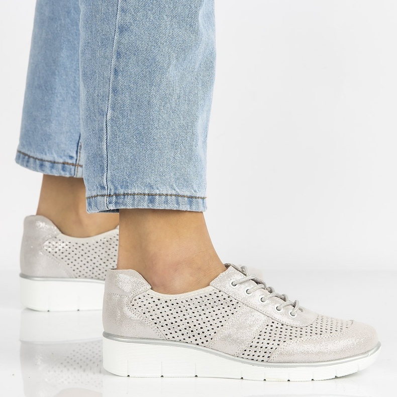 Nahkakengät Filippo DP028 / 20 Si hopea harmaa 2