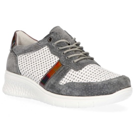 Nahkakengät Filippo DP1389 / 20 Wh Gr Harmaa valkoinen keltainen 2