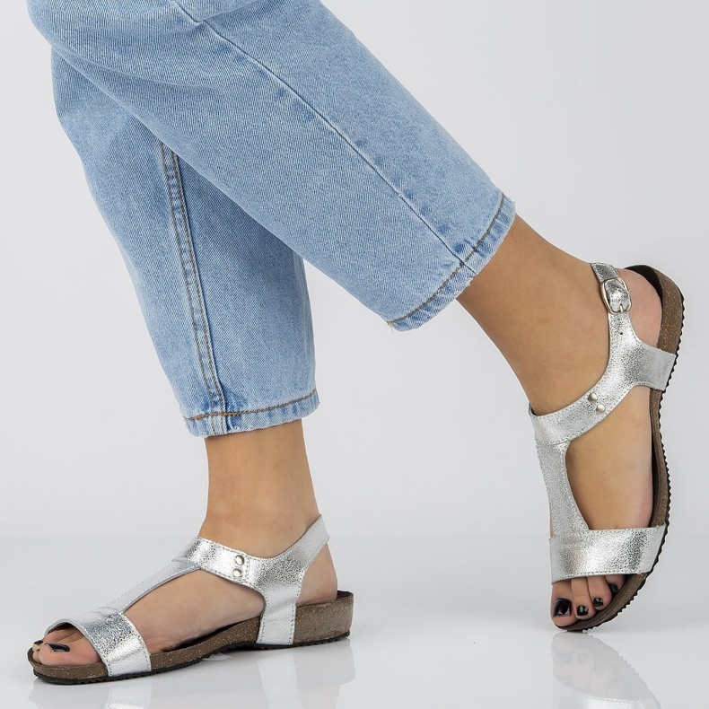 Filippo DS1271 / 20 Si hopeasandaalit harmaa 2