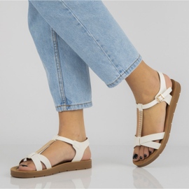 Filippo DS802 / 20 Wh Valkoiset sandaalit valkoinen ruskea 1